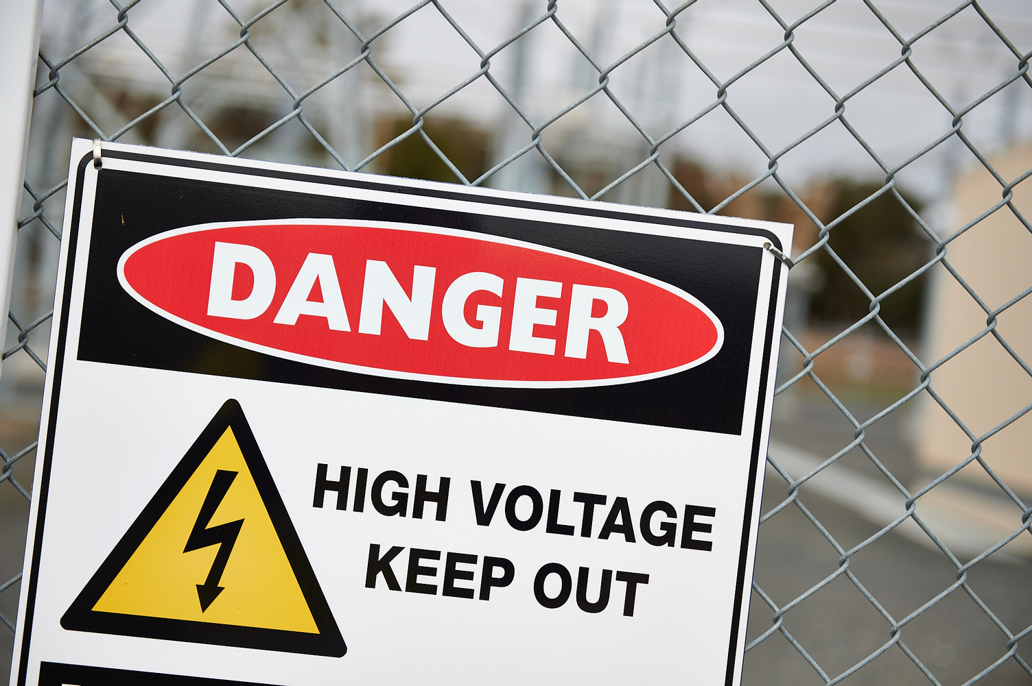A sign warning of danger from high voltage