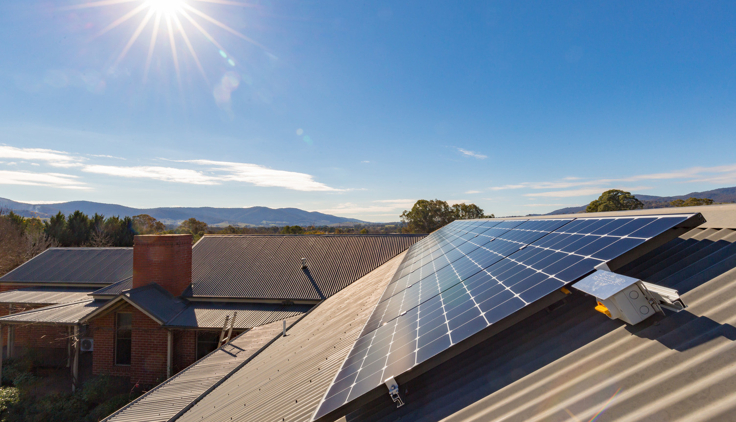 Solar panel on the roof of a house